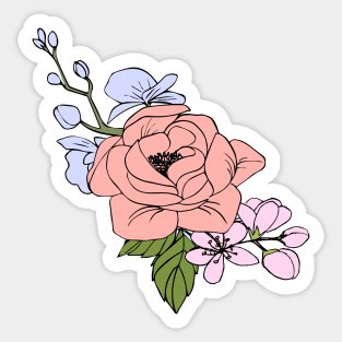 Flower bouquet In Pastel Colors Sticker